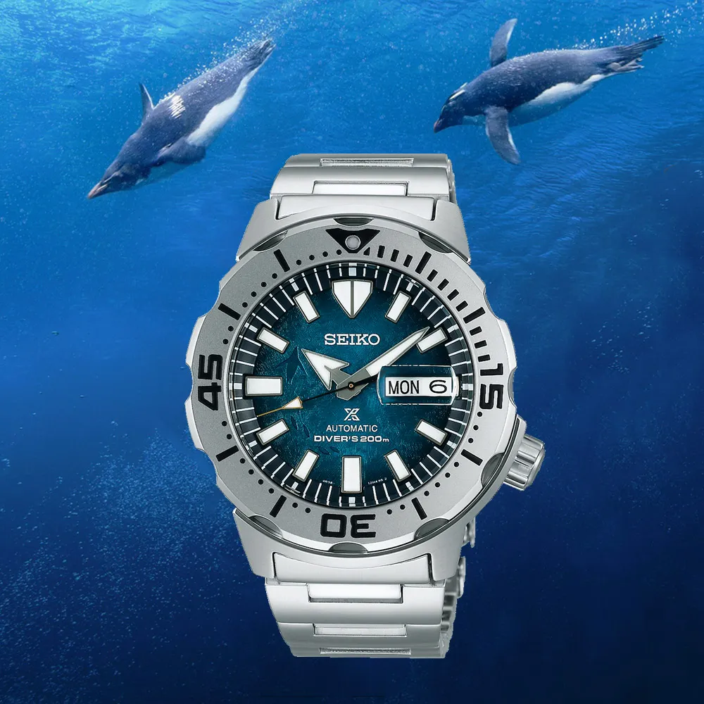 【SEIKO】精工 Prospex愛海洋 企鵝SRPG57K1兩百米潛水錶 鋼錶帶機械錶4R36-11C0H 藍/銀 歷史價格詳細信息