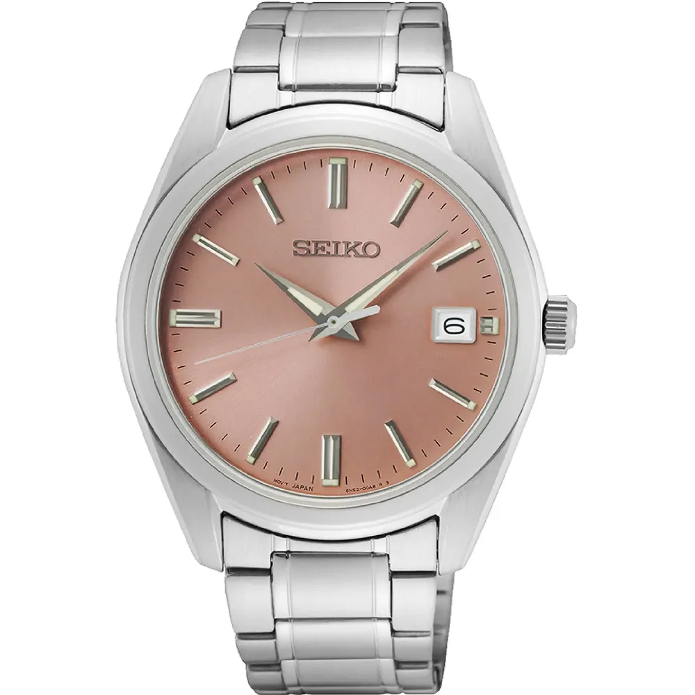【SEIKO】精工 SUR523P1 簡約三針 日期顯示 藍寶石鏡面 鋼錶帶男錶 6N52-00A0U 粉 39.5mm 歷史價格詳細信息