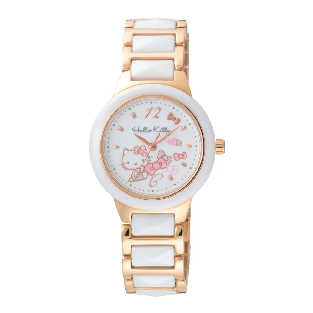 Hello Kitty 浪漫甜心陶瓷腕錶-銀X粉 歷史價格詳細信息