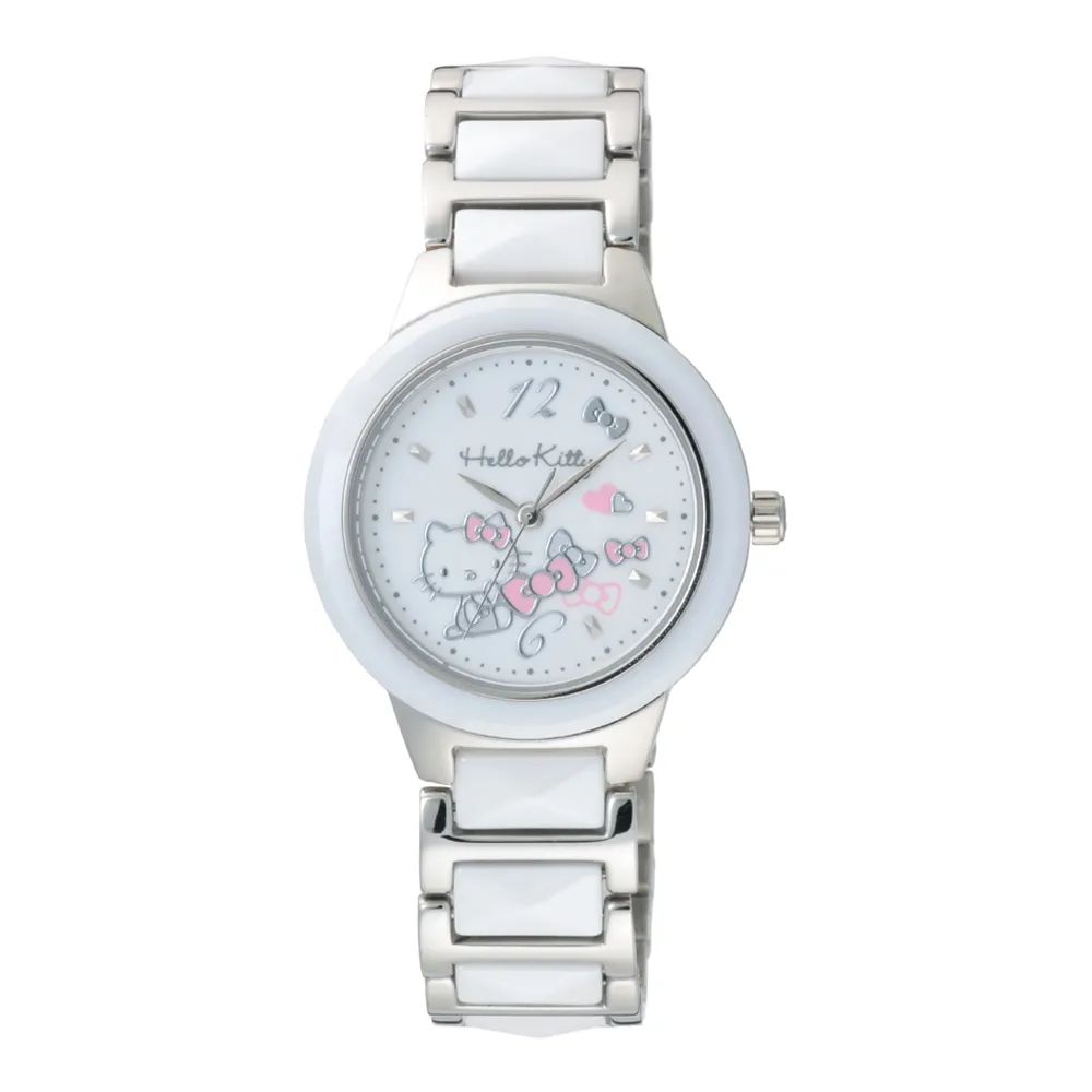 Hello Kitty 浪漫甜心陶瓷腕錶-銀X粉 歷史價格詳細信息