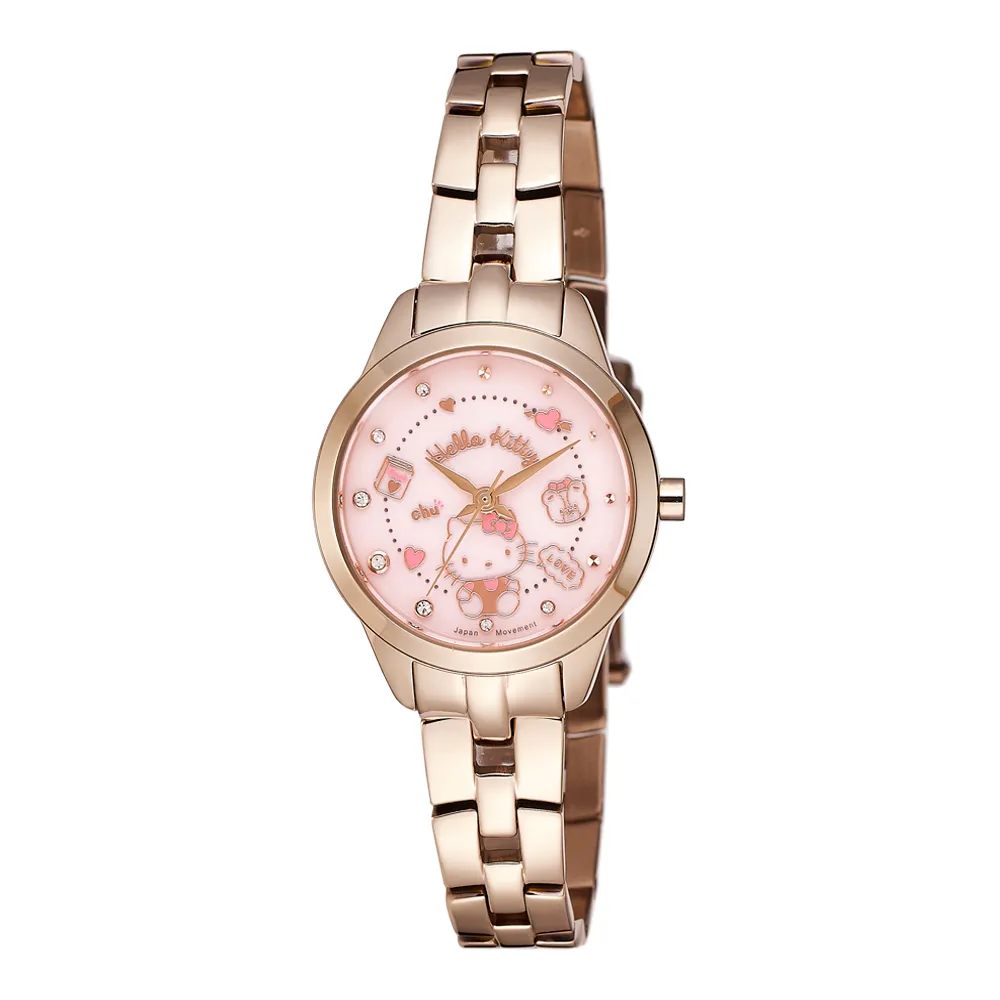 Hello Kitty 童趣格子造型腕錶-紫X銀 歷史價格詳細信息