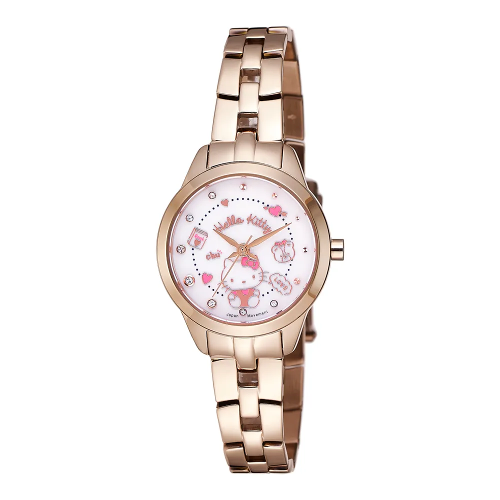Hello Kitty 童趣格子造型腕錶-紫X銀 歷史價格詳細信息