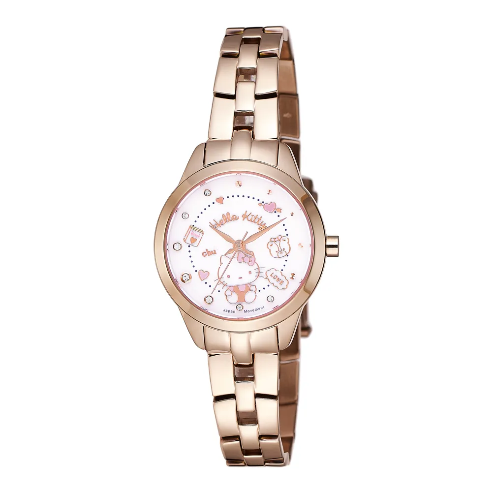 Hello Kitty 童趣格子造型腕錶-紫X銀 歷史價格詳細信息