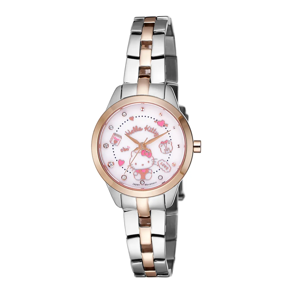 Hello Kitty 童趣格子造型腕錶-紫X銀 歷史價格詳細信息