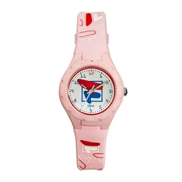 【FILA 斐樂】塗鴉LOGO兒童腕錶-少女粉/38-204-006 歷史價格詳細信息