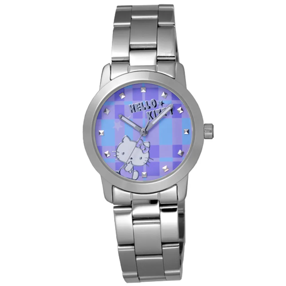 Hello Kitty 童趣格子造型腕錶-紫X銀 價格比較,價格查詢,歷史價格詳細信息