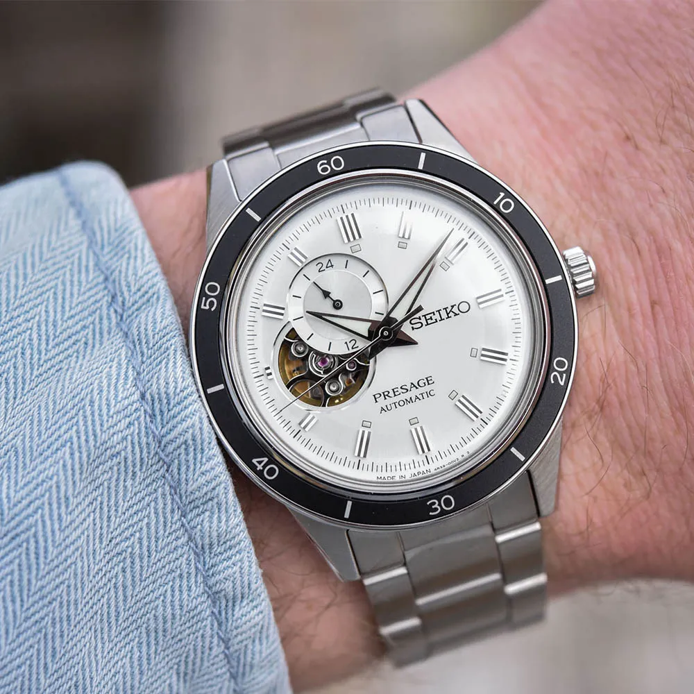SEIKO 精工 / 4R39-00Z0D / PRESAGE 復刻 鏤空 機械錶 自動上鍊 不鏽鋼手錶 黑色 41mm 歷史價格詳細信息