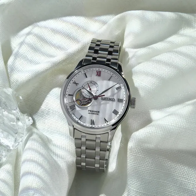 SEIKO 精工 / 4R39-00M0KS.SSA272J1 / Presage都會紳士機械不鏽鋼腕錶 銀x金框 39mm 歷史價格詳細信息