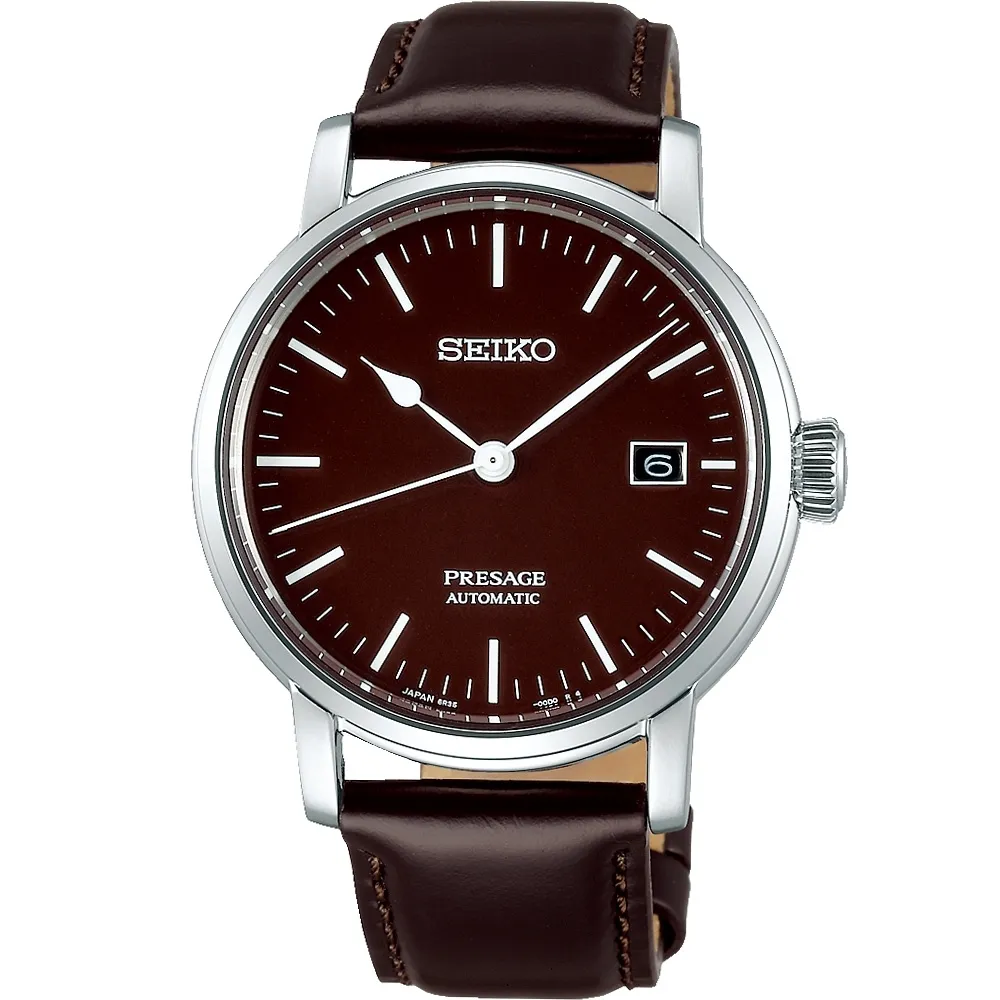 SEIKO PRESAGE 琺瑯工藝機械錶-紅棕/40mm 6R35-00F0B(SPB115J1) 歷史價格詳細信息