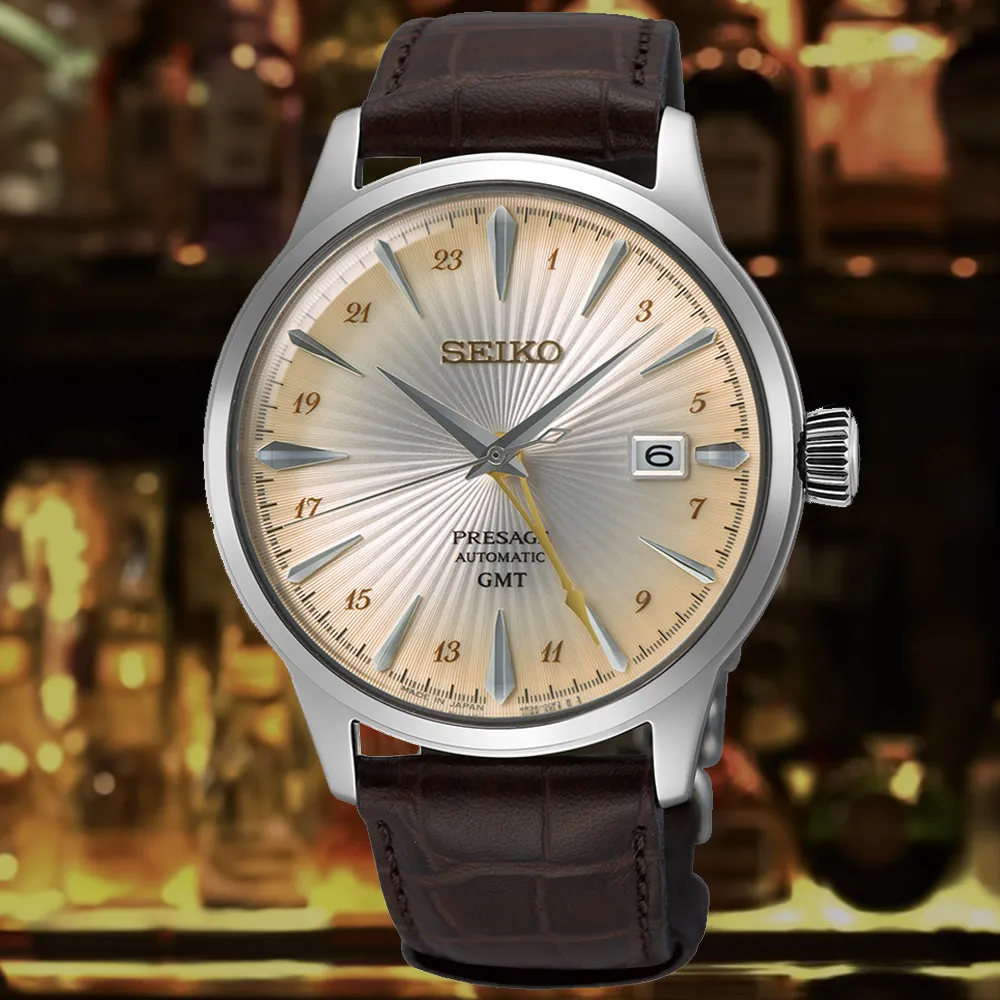 SEIKO 精工 PRESAGE 調酒師系列GMT機械錶/淺藍X銀/40.5mm (4R34-00J0B/SSK037J1) 歷史價格詳細信息