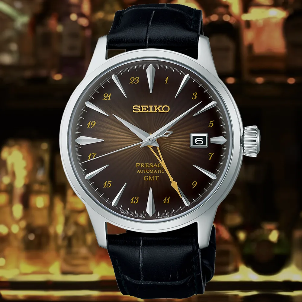 SEIKO 精工 PRESAGE 調酒師系列GMT機械錶/淺藍X銀/40.5mm (4R34-00J0B/SSK037J1) 歷史價格詳細信息