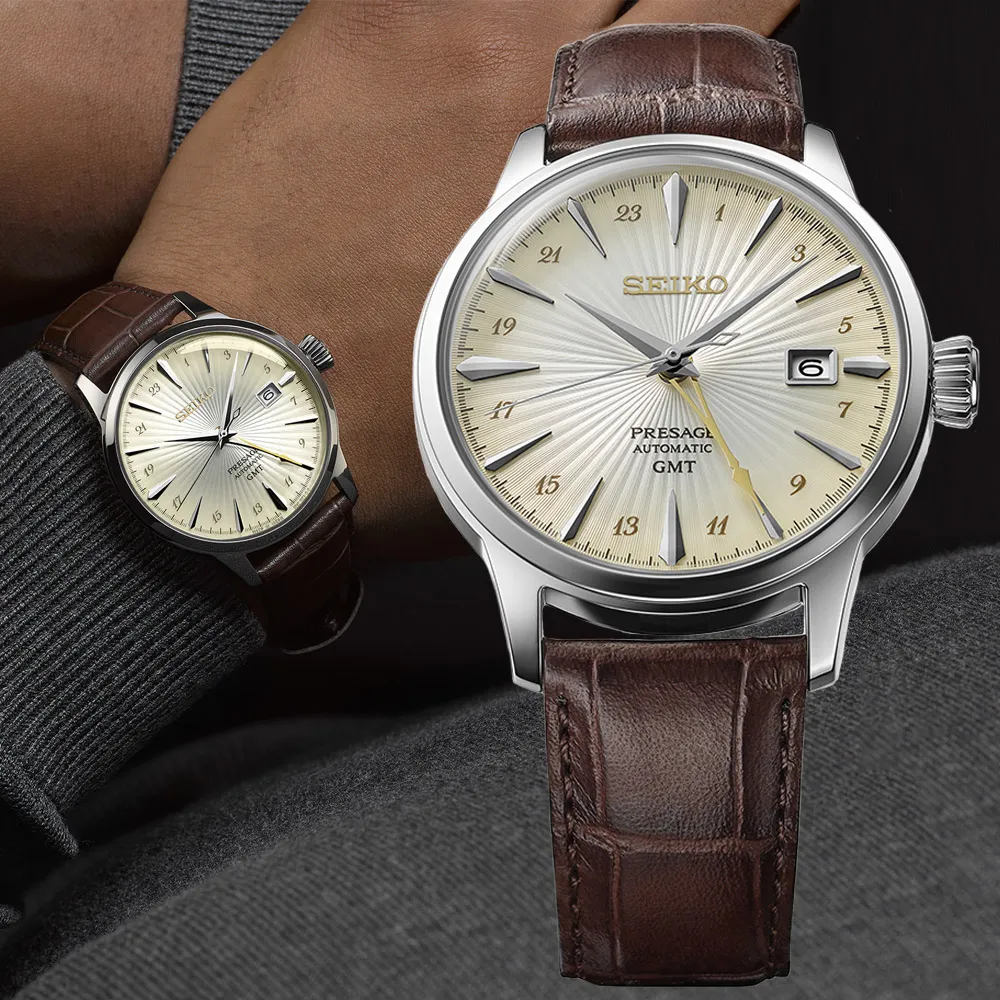 SEIKO 精工 PRESAGE 調酒師系列GMT機械錶/淺藍X銀/40.5mm (4R34-00J0B/SSK037J1) 歷史價格詳細信息