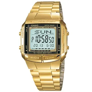 【CASIO 卡西歐】DATA BANK 復古計算機電子錶 34.4mm  現代鐘錶 歷史價格詳細信息