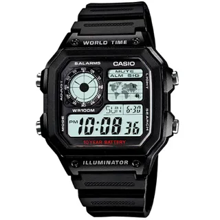 【CASIO 卡西歐】復古休閒風十年電力數位尼龍腕錶/綠(AE-1200WHB-3BVDF) 歷史價格詳細信息