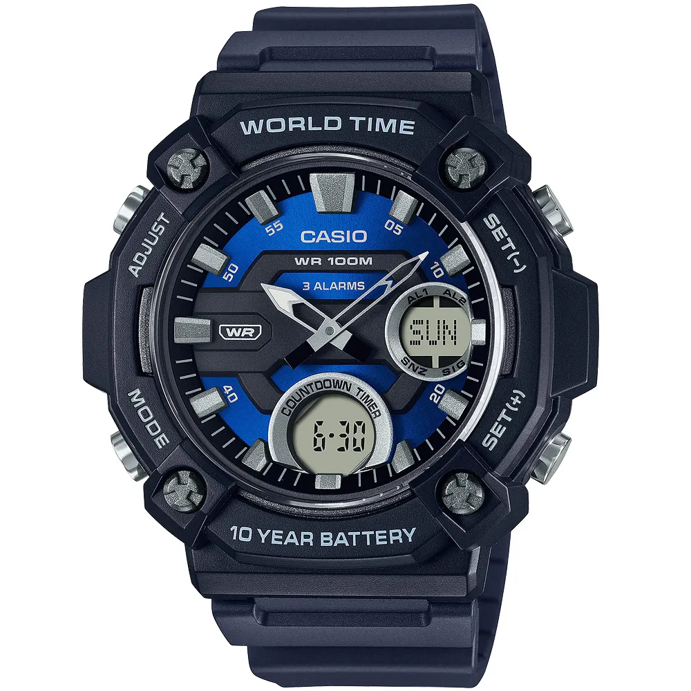 【CASIO】CASIO 卡西歐 10年電力 AEQ-110W-1B AEQ-110W 防水100米 台灣卡西歐保固一年 歷史價格詳細信息