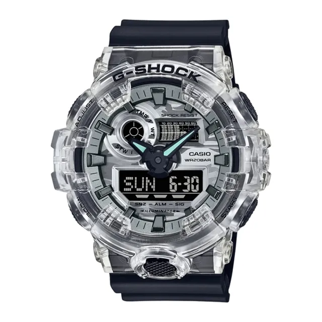 【CASIO】 G-SHOCK GA-700SKE-7A 雙顯透明冰晶系列/53mm/黑/公司貨 歷史價格詳細信息