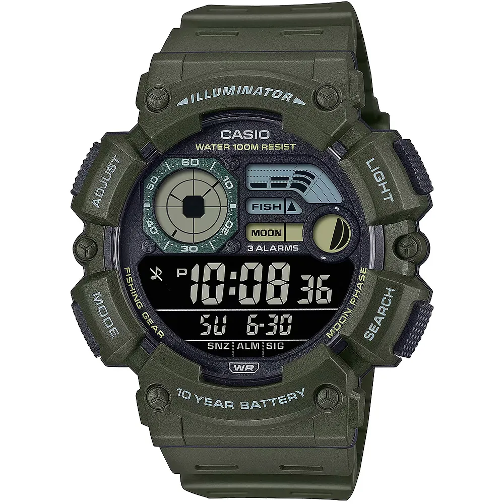 卡西歐 CASIO / WS-1500H-5A / 數位系列 (附錶盒) / 10年電池壽命大尺寸螢幕 [ 官方直營 ] 歷史價格詳細信息