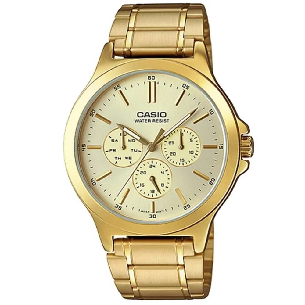 【CASIO】卡西歐 不鏽鋼 金錶 MTP-1274SG-7A 42.0MM 台灣卡西歐保固一年 歷史價格詳細信息