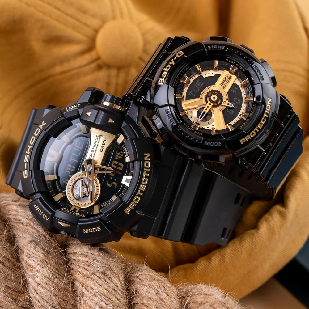 【G-SHOCK】GA-400GB-1A9 雙顯金屬光澤系列/52mm/黑x金【第一鐘錶眼鏡】 歷史價格詳細信息