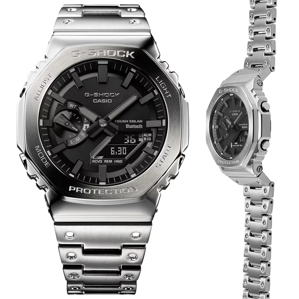 【CASIO 卡西歐】G-SHOCK 奢華 全金屬  太陽能 智慧藍芽雙顯錶 金色GM-B2100GD-9A_44.4mm 歷史價格詳細信息