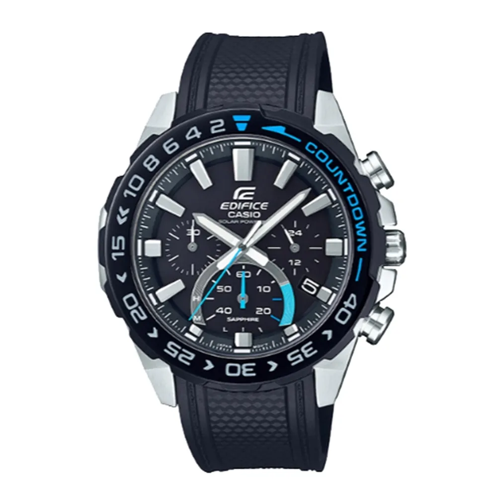【CASIO 卡西歐】EDIFICE 時尚三眼運動手錶-藍x黑EFS-S550PB-1A_50mm 歷史價格詳細信息