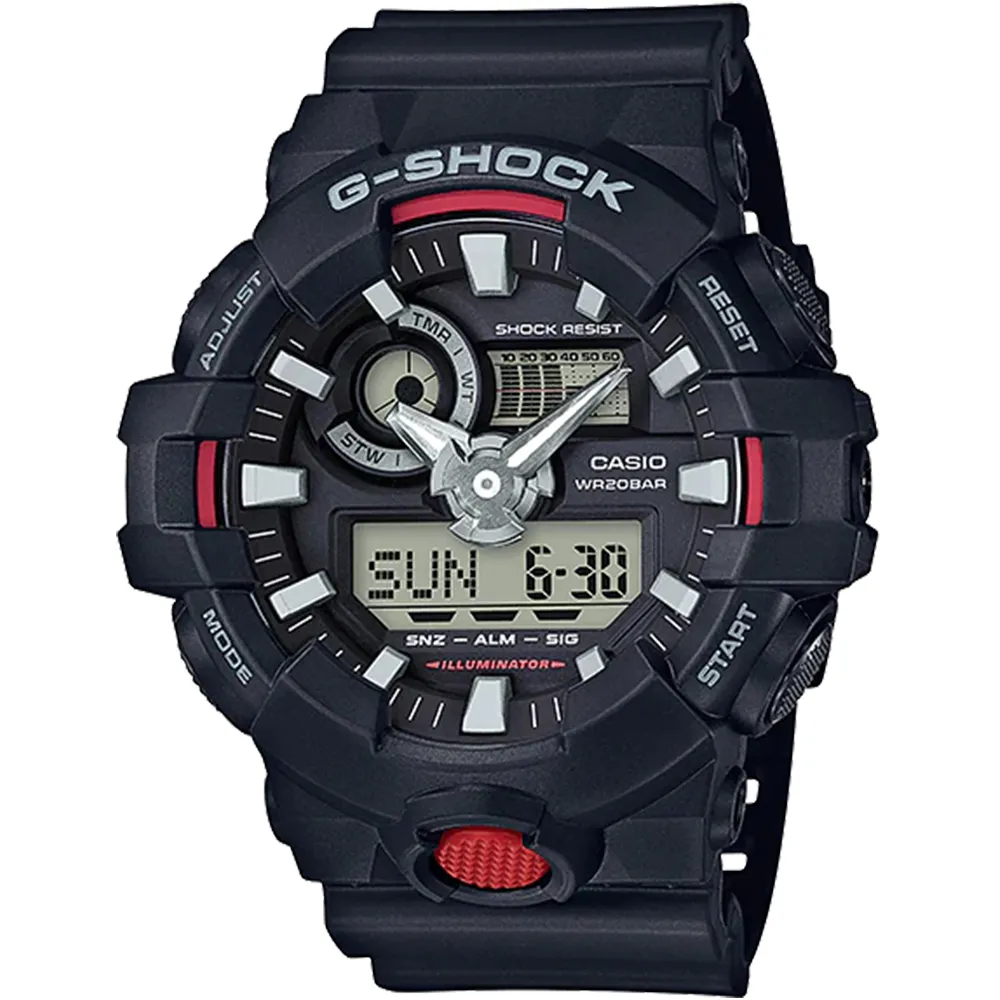【CASIO G-SHOCK】絕對強悍系列經典耐衝擊雙顯運動腕錶-酷焰紅/GA-700BNR-1A 歷史價格詳細信息