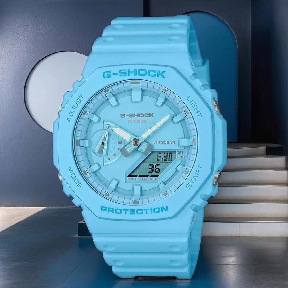 CASIO 卡西歐 G-SHOCK 單色美學 八角形雙顯錶-霓光黃 GA-2100-9A9 歷史價格詳細信息