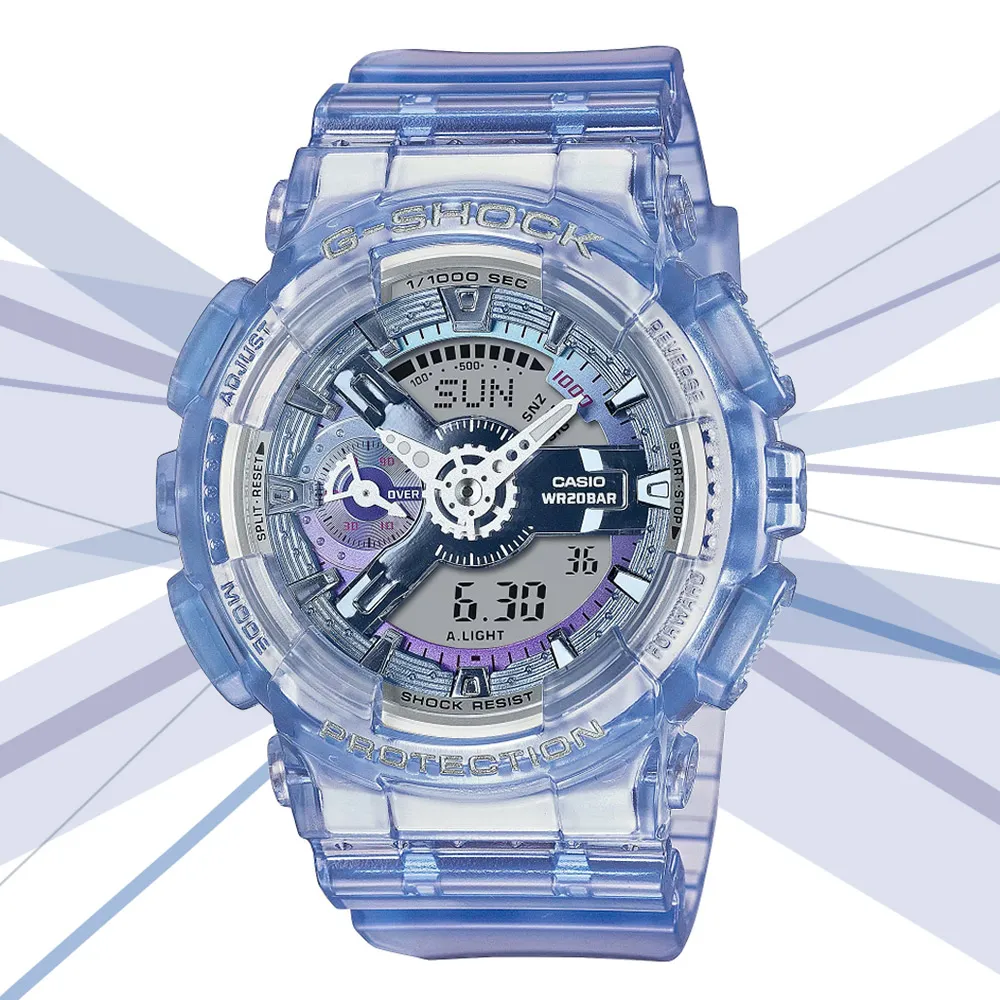 CASIO 卡西歐 G-SHOCK WOMEN 科幻虛擬世界 半透明雙顯錶-綠 GMA-S110VW-2A 歷史價格詳細信息