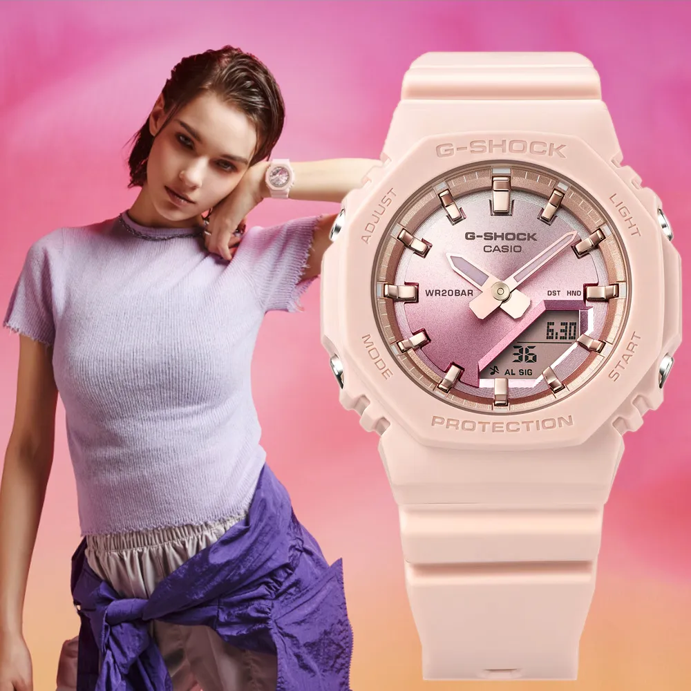 CASIO 卡西歐 G-SHOCK 女錶 八角農家橡樹 半透明雙顯手錶-透黑(GMA-S2100SK-1A) 歷史價格詳細信息