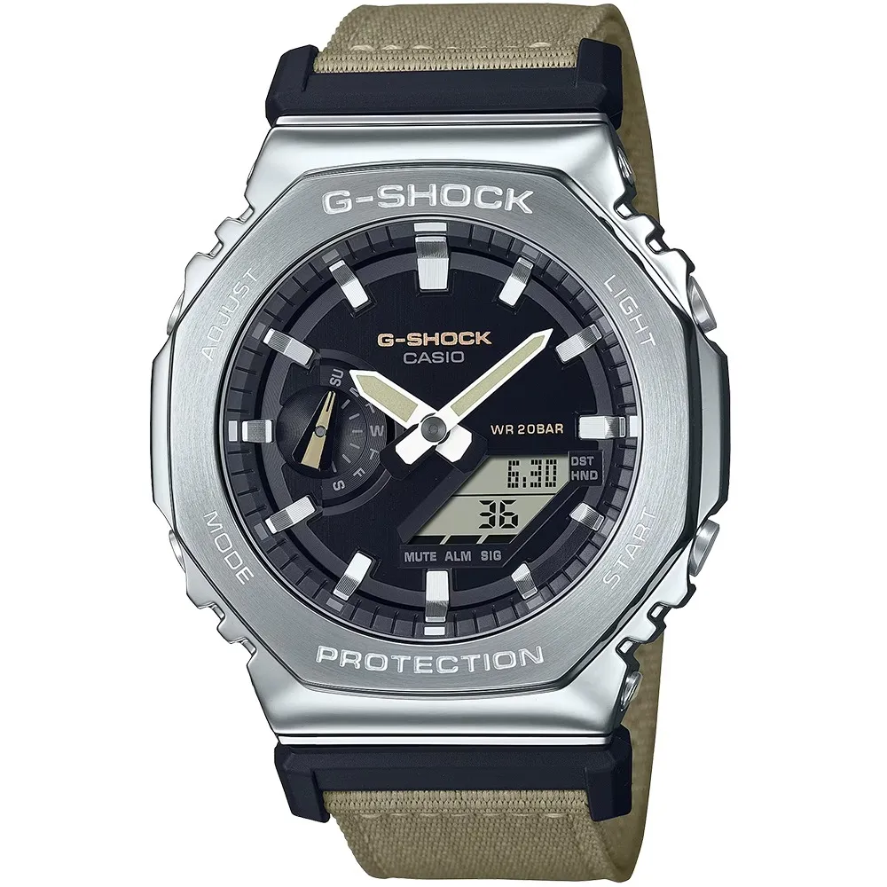 CASIO G-SHOCK 金屬X帆布農家橡樹計時錶/墨綠/GM-2100CB-3A 歷史價格詳細信息