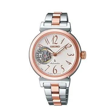SEIKO LUKIA Mechanical 時尚耀眼機械女腕錶/白x橘紅/34mm/4R38-00N0P 歷史價格詳細信息