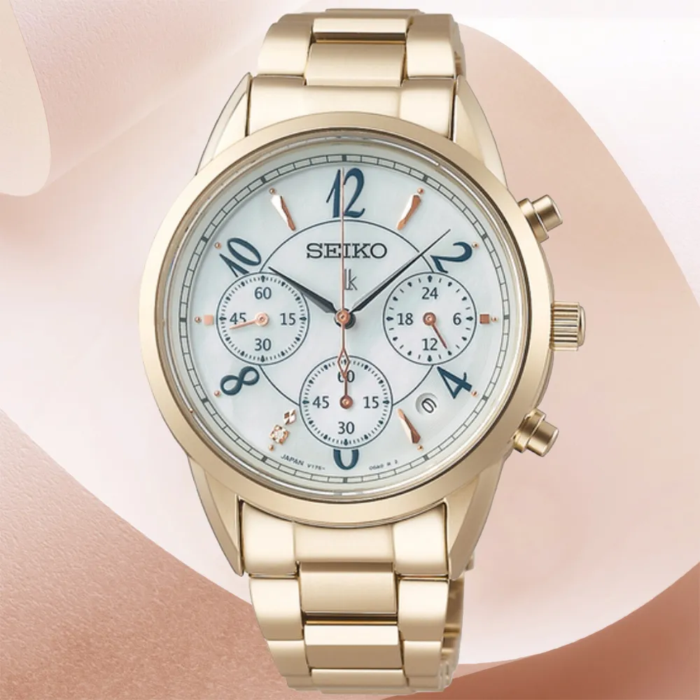 SEIKO 精工 Lukia系列 太陽能 珍珠母貝 真鑽腕錶 33.9mm (V147-0CR0K/SUT394J1) 歷史價格詳細信息