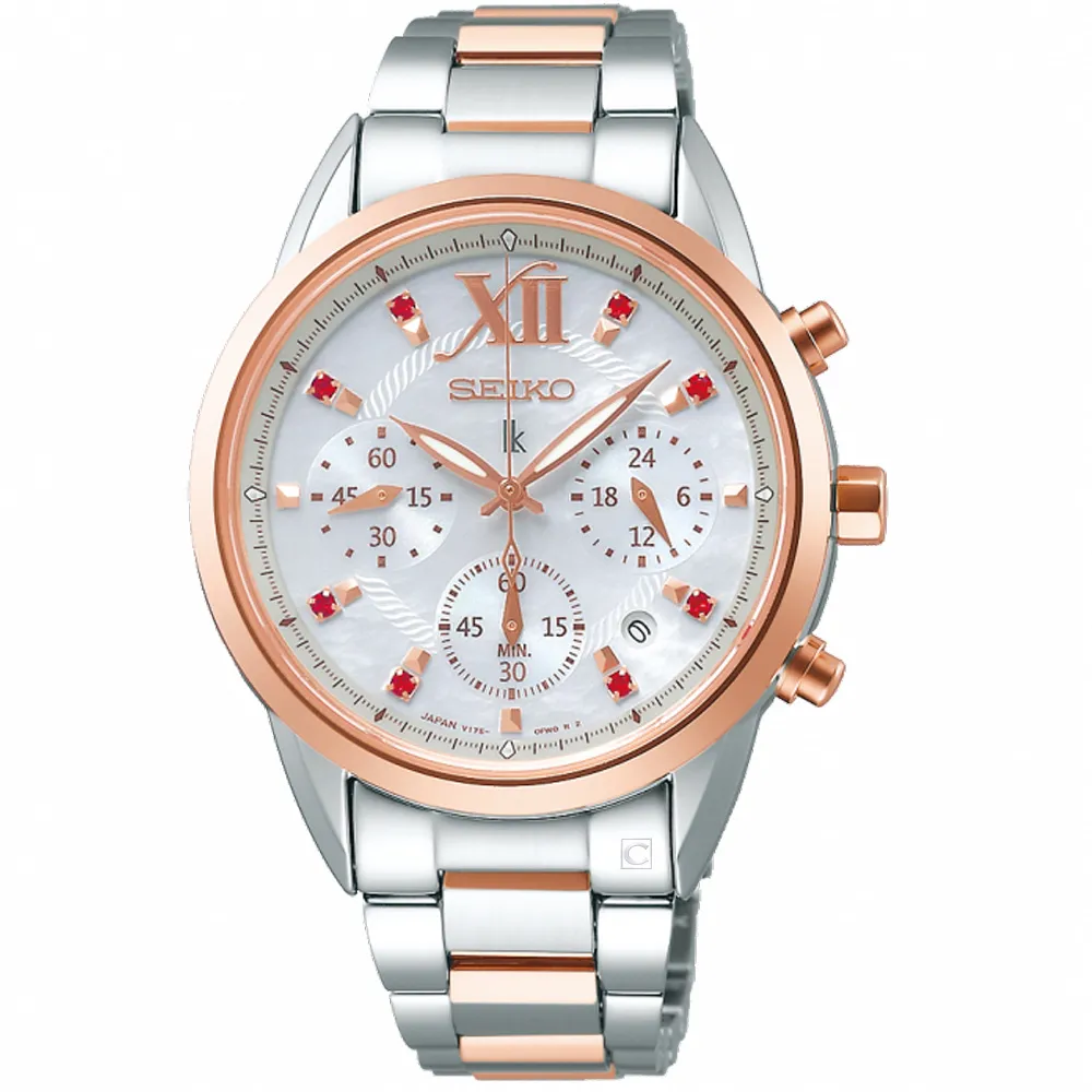 【SEIKO】精工 LUKIA 優雅真鑽珍珠面盤 太陽能女錶 SUT394J1 @V147-0CR0K 玫瑰金 33.9mm 歷史價格詳細信息