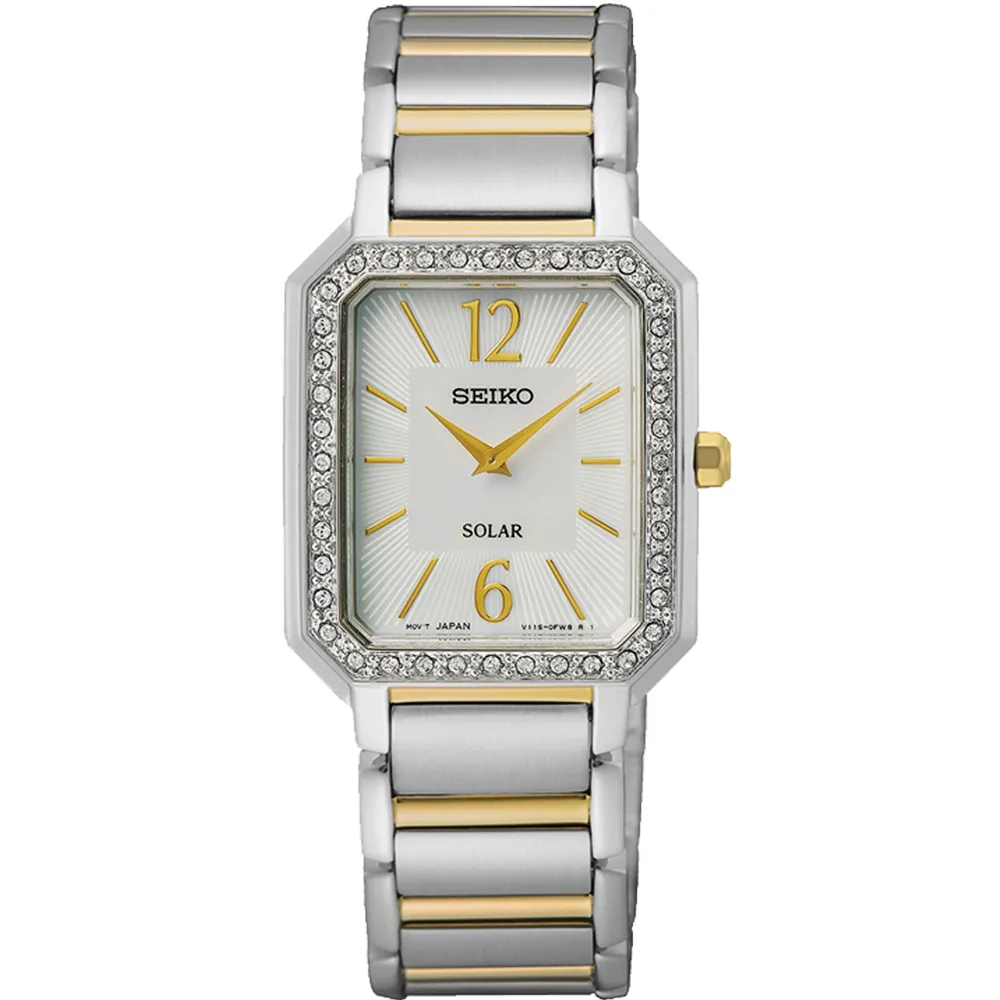 SEIKO 精工 CS系列太陽能方形晶鑽時尚腕錶/銀/29X32mm(V115-0DE0S/SUP465P1) 歷史價格詳細信息