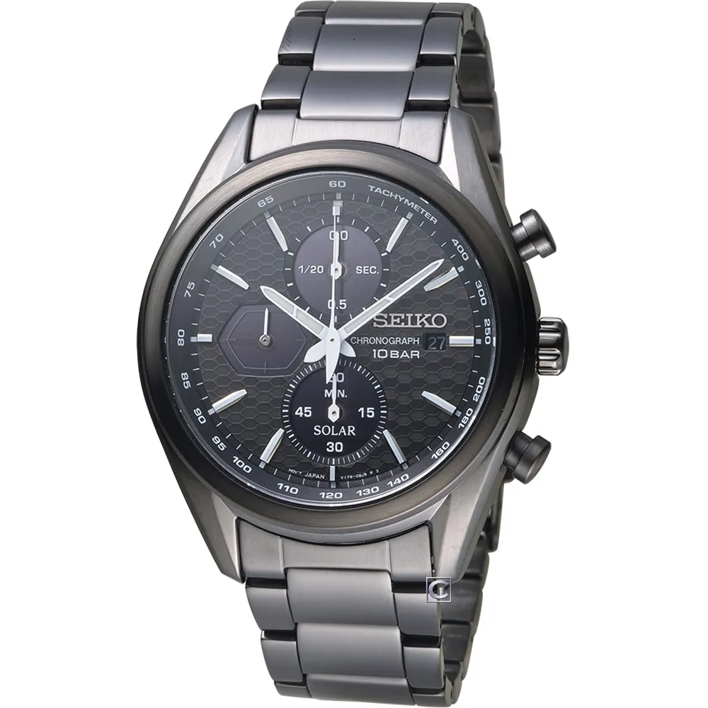 SEIKO 精工 喬治亞羅設計三眼計時太陽能腕錶-40.5mm_SK040 SSC803P1/V176-0BH0D 歷史價格詳細信息