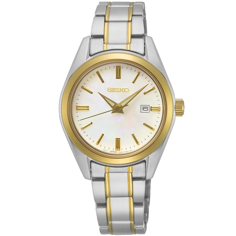 SEIKO 精工 CS系列珍珠貝晶鑽時尚腕錶/銀X玫瑰金/33mm (7N32-0DV0KS/SKK888P1) 歷史價格詳細信息