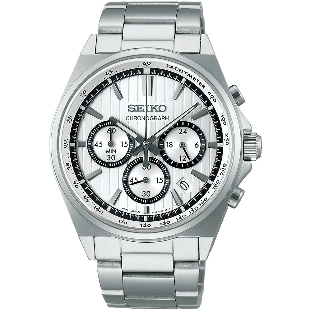 【SEIKO】精工 SBTR037J 賽車風格 鋼錶帶 三眼計時男錶 8T63-01T0SD 全黑 41mm 歷史價格詳細信息