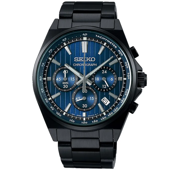 【SEIKO】精工 SBTR037J 賽車風格 鋼錶帶 三眼計時男錶 8T63-01T0SD 全黑 41mm 歷史價格詳細信息