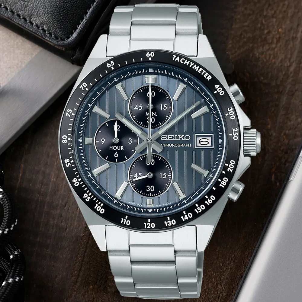 SEIKO 精工 CS 系列 SBTR041J 經典白面三眼計時男錶 8T67-00Y0B 41㎜ 歷史價格詳細信息