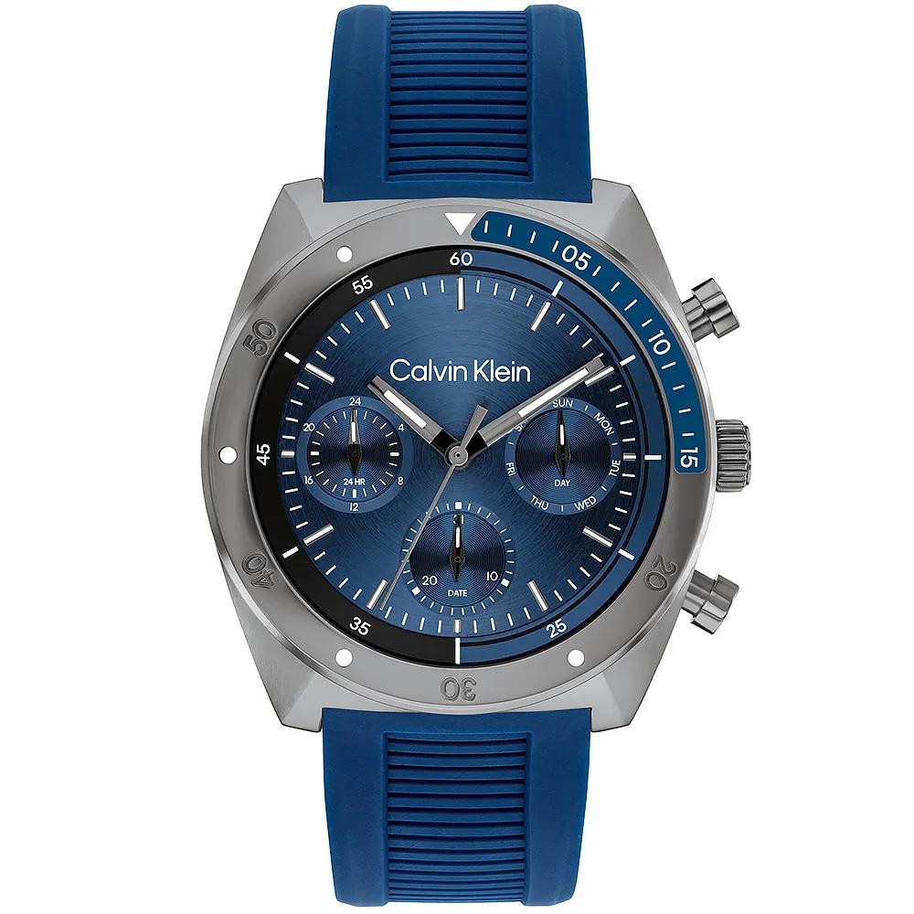 Calvin Klein_日系時尚•獨特逆跳式三眼計時腕錶_黑〈K7731104〉 歷史價格詳細信息