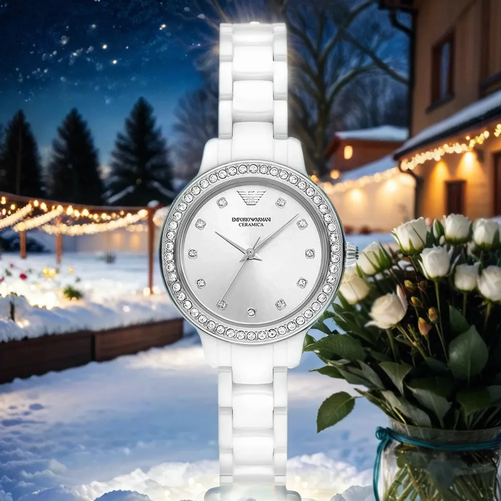 EMPORIO ARMANI Cleo 沉靜優雅環鑽女錶-32mm AR11585 歷史價格詳細信息