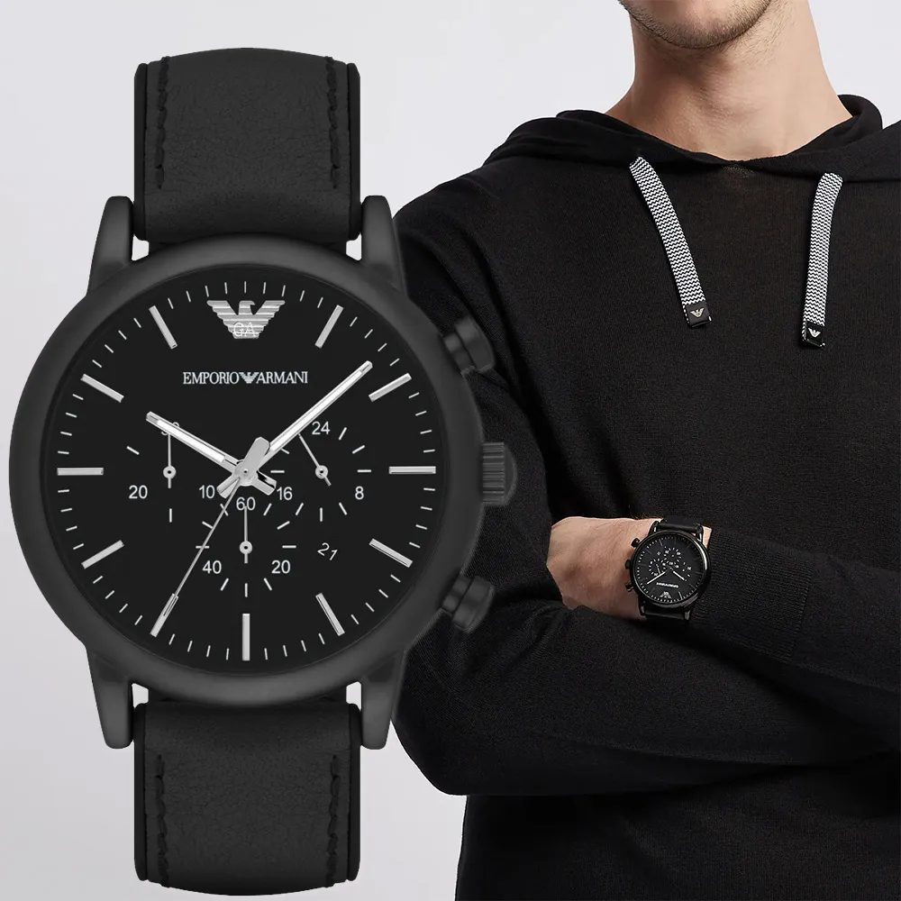 Emporio Armani Classic 王者時尚家三眼計時腕錶-黑x銀/43mm  (AR2434) 歷史價格詳細信息