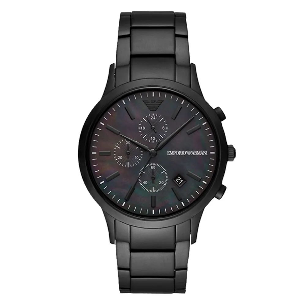 EMPORIO ARMANI 都會雅痞風三眼計時(AR1635)-藍面 歷史價格詳細信息