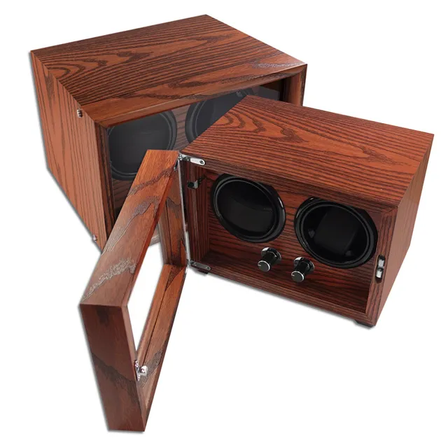 機械錶自動上鍊盒 1旋1入錶座轉動 無門 黑檀木皮 - 深褐x黑 #SKW140P01-BB 歷史價格詳細信息