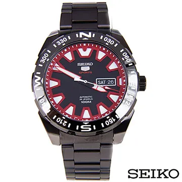 SEIKO精工  精工5夜光自動紅色指針槍黑色不鏽鋼男士錶 SRP749K 價格比較,價格查詢,歷史價格詳細信息