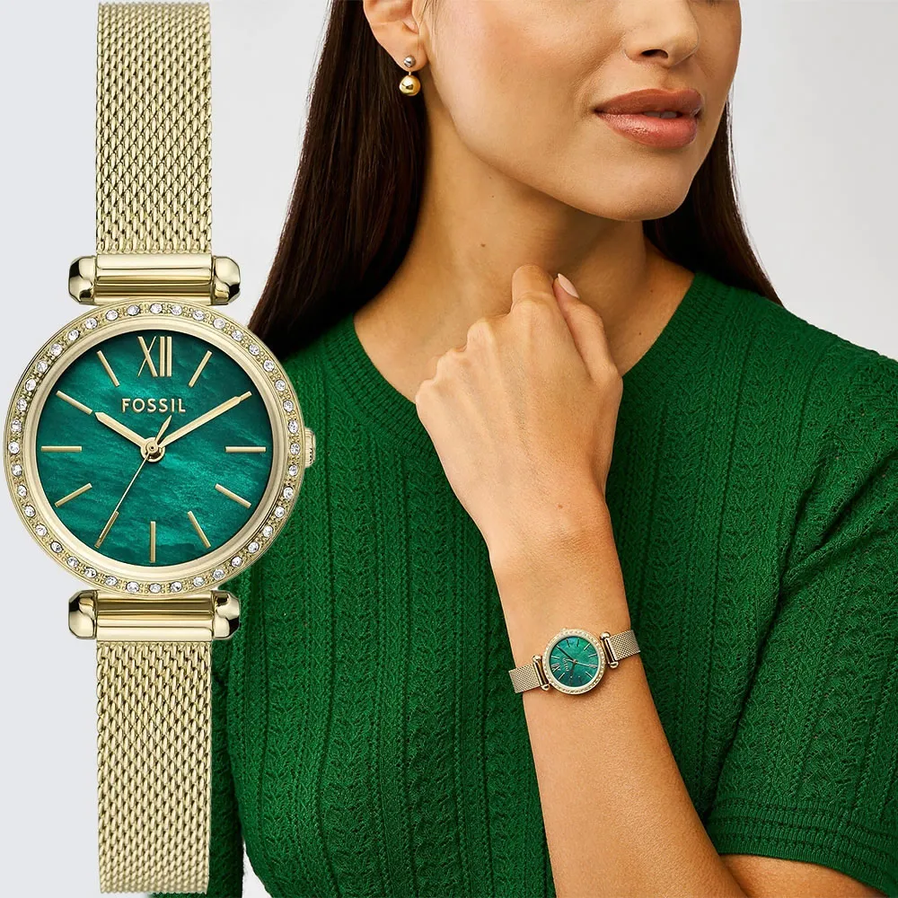 FOSSIL晶鑽珍珠貝殼面板時尚腕錶ES5130 歷史價格詳細信息