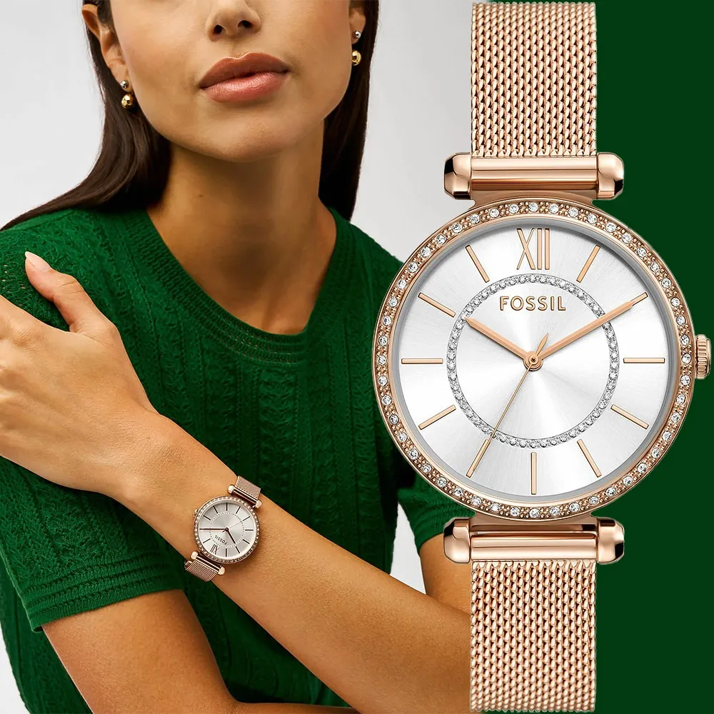 FOSSIL Tillie 珍珠母貝時尚晶鑽米蘭女錶-綠/26mm BQ3987 歷史價格詳細信息
