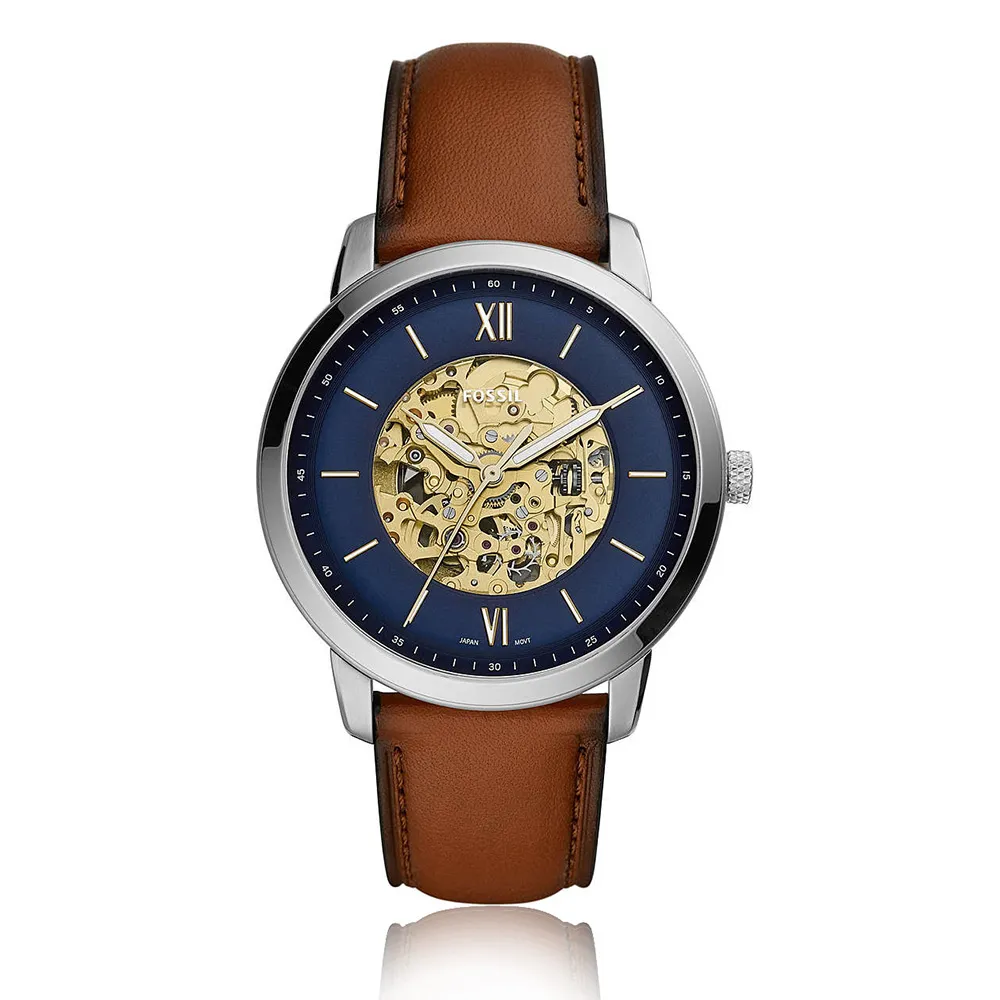 FOSSIL ME3110手錶 鏤空 機械錶 藍面 咖啡色錶帶 44mm男錶【錶飾精品】 歷史價格詳細信息