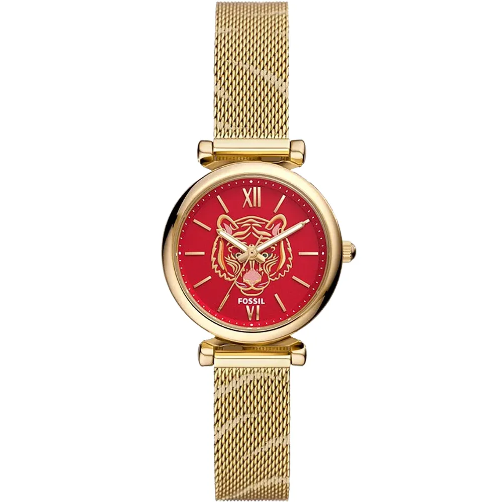 FOSSIL Carlie 清新花卉鑽圈女錶 藍色繽紛皮帶錶 ES5188 歷史價格詳細信息