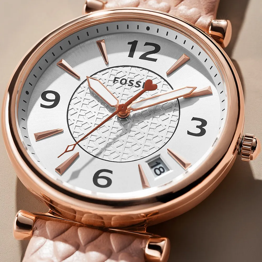 FOSSIL Carlie 清新花卉鑽圈女錶 藍色繽紛皮帶錶 ES5188 歷史價格詳細信息